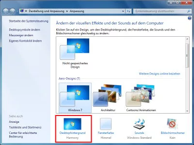 Design von Windows 7 ändern