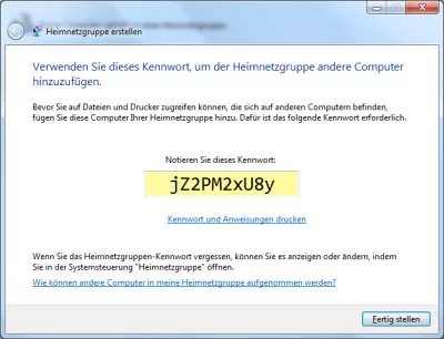 Heimnetzgruppe fertig eingerichtet