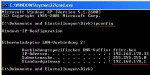 ipconfig Router IP-Adresse anzeigen lassen ipconfig Router IP-Adresse anzeigen lassen