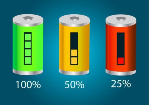 Laden der Powerbank verschiedene Ladesymbole