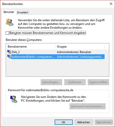 automatische Anmeldung bzw. Autologin einrichten