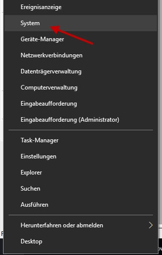 System Einstellungen öffnen