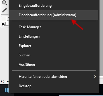 Eingabeaufforderung mit Administrator-Rechten öffnen