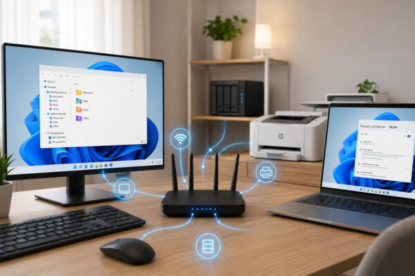 Heimnetzwerk mit Windows aufbauen und Geräte verbinden Heimnetzwerk aufbauen mit Windows-PC, Laptop, Router und Drucker