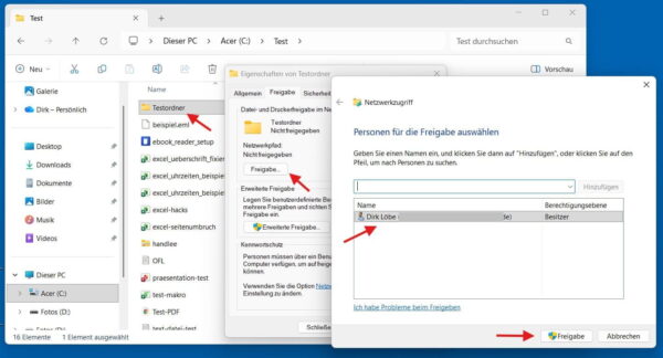 Ordner im Windows-11-Heimnetzwerk freigeben Ordner unter Windows 11 für das Heimnetzwerk freigeben