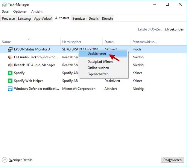 Programme aus dem Autostart entfernen