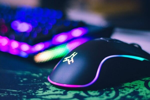Nahaufnahme einer Gaming-Maus Eingabegerät: Nahaufnahme einer Gaming-Maus