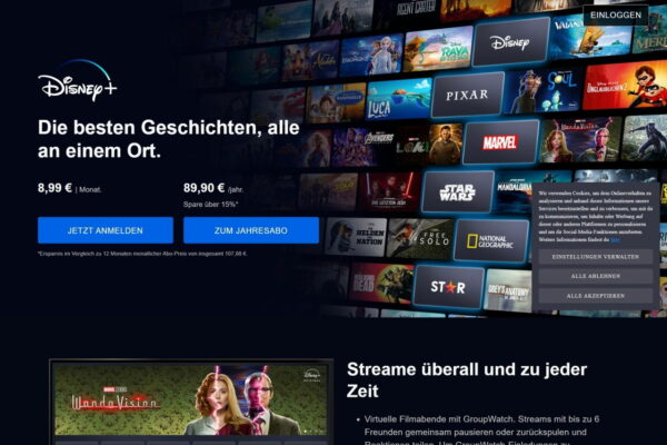 Streaming Dienst Disney Plus