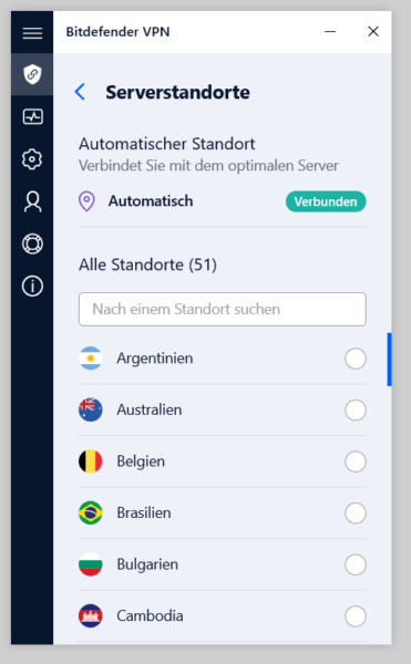 51 Standorte der VPN-Server