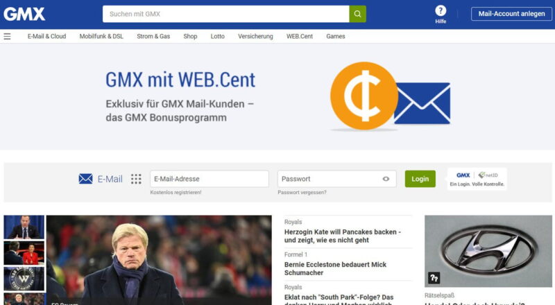 Störung bei GMX