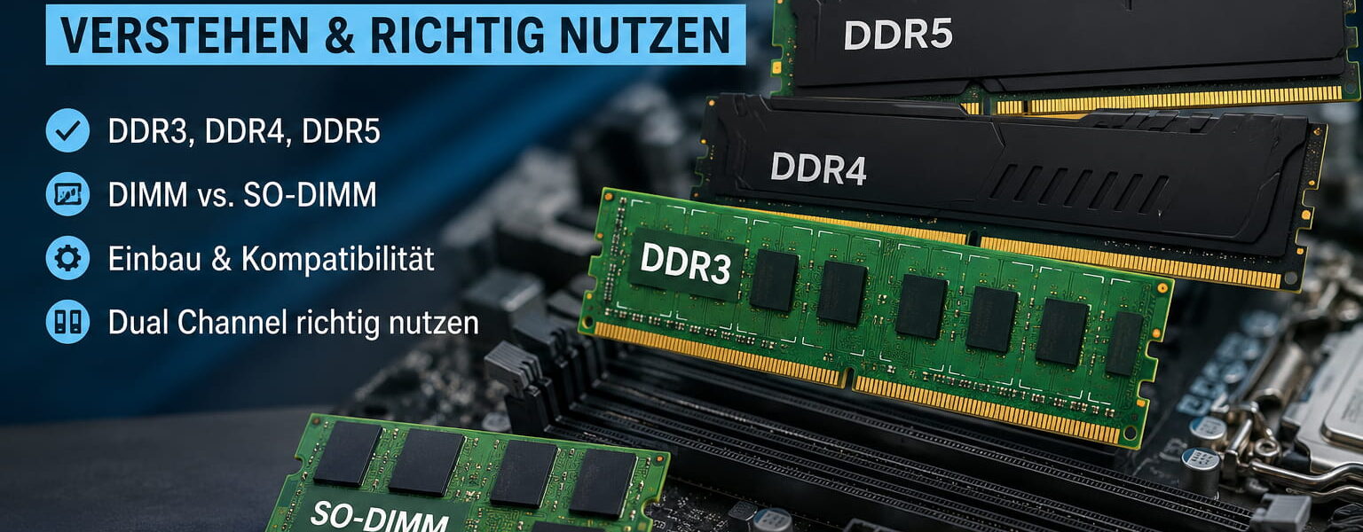Arbeitsspeicher aufrüsten mit DDR3, DDR4, DDR5 und SO-DIMM im Vergleich