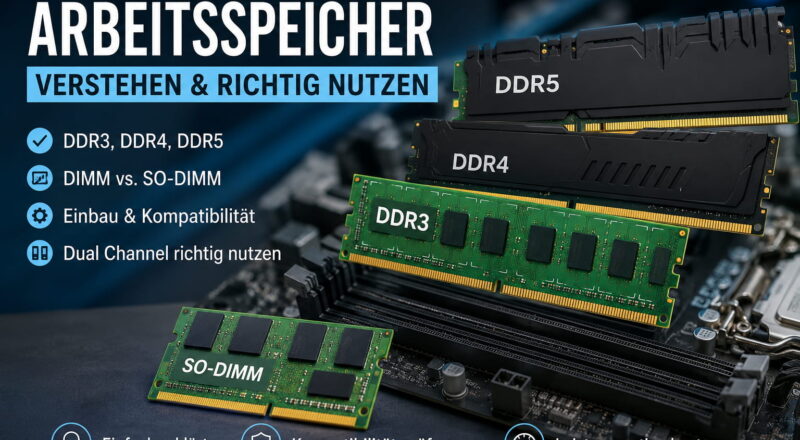 Arbeitsspeicher aufrüsten mit DDR3, DDR4, DDR5 und SO-DIMM im Vergleich