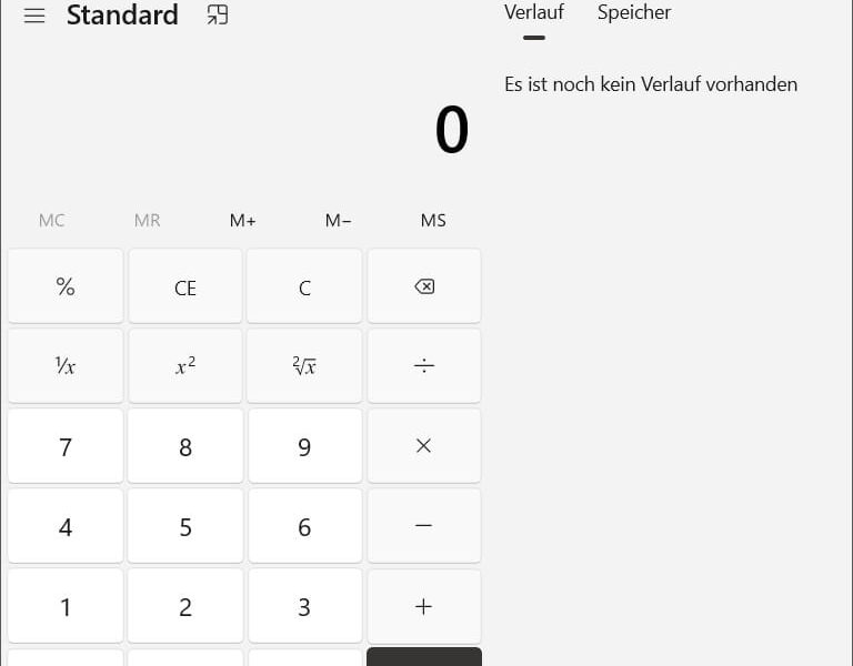 Taschenrechner per Tastatur öffnen bei Windows 10