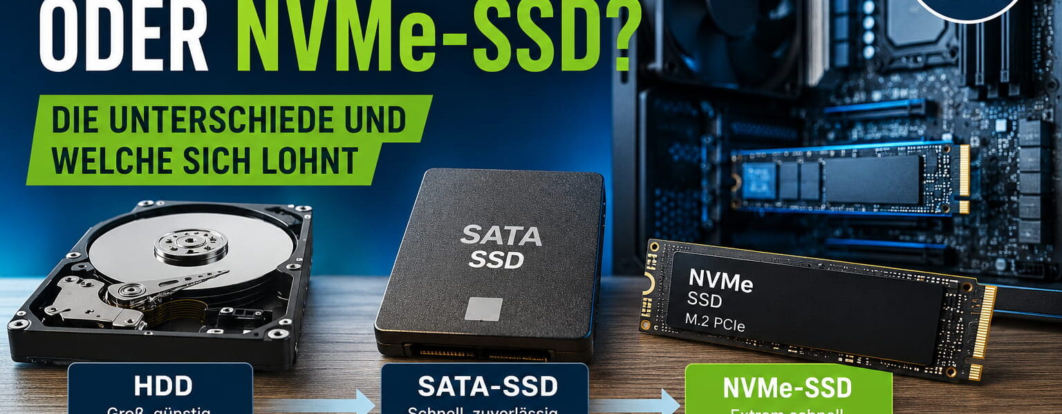 HDD, SATA-SSD und NVMe-SSD im Vergleich