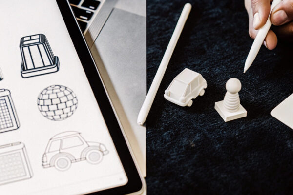 Verschiedene Quellen für 3D-Modelle wie Online-Plattformen und eigene Designs.