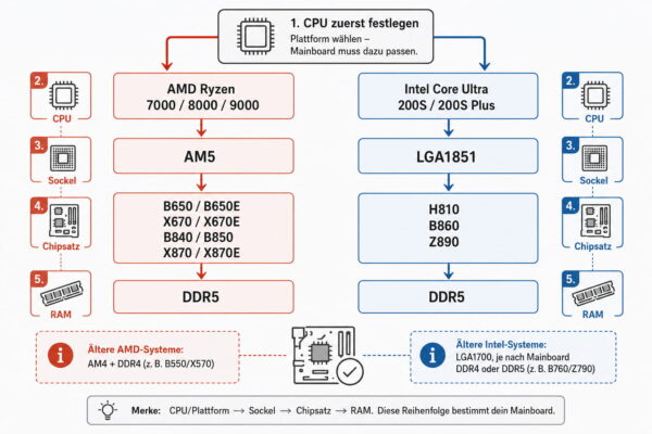 CPU und Mainboard auf Kompatibilität prüfen Mainboard-Kompatibilität von CPU, Sockel, Chipsatz und RAM