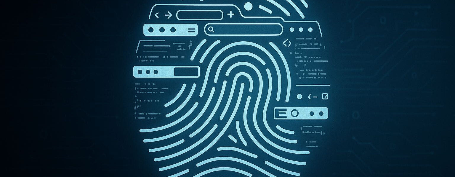 Browser-Fingerprinting grafisch dargestellt als digitaler Fingerabdruck