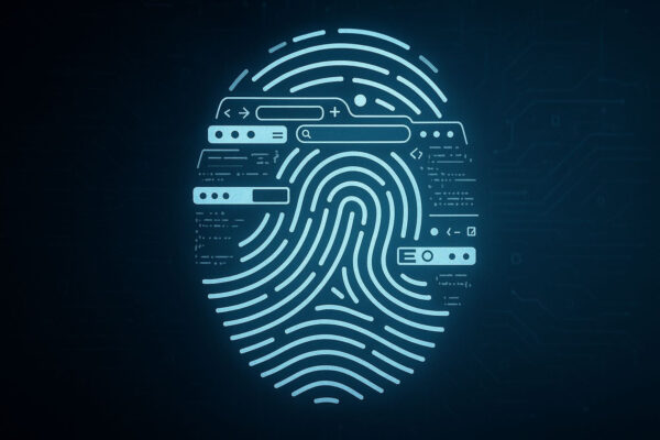 Browser-Fingerprinting grafisch dargestellt als digitaler Fingerabdruck