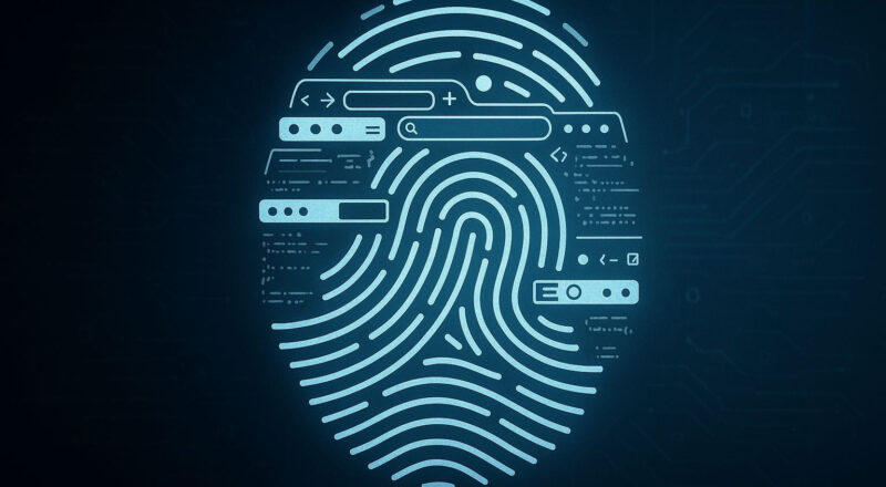 Browser-Fingerprinting grafisch dargestellt als digitaler Fingerabdruck