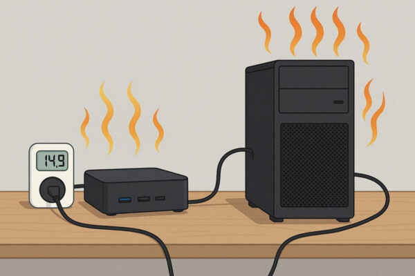 Energieverbrauch und Wärmeentwicklung bei Mini-PC und Tower-PC im Vergleich