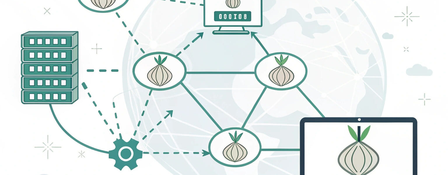 Verschlüsseltes Datennetzwerk zur Illustration von unerkannt surfen mit dem TOR-Browser