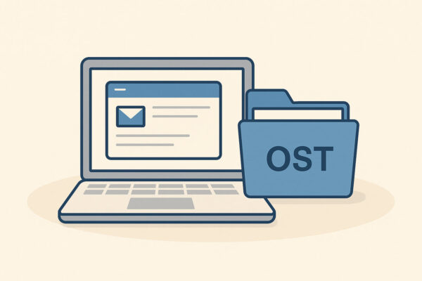 Was ist eine OST-Datei – einfache Erklärung für Outlook-Nutzer Symbolgrafik einer OST-Datei als lokale Outlook-Datendatei auf einem Computer – erklärt, was eine OST-Datei ist