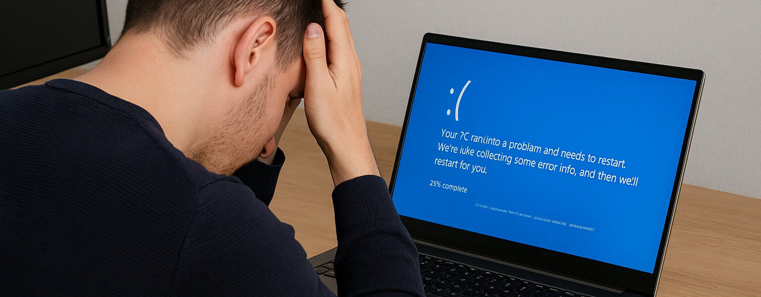 PC zeigt Bluescreen – typische Symptome für Abstürze unter Windows