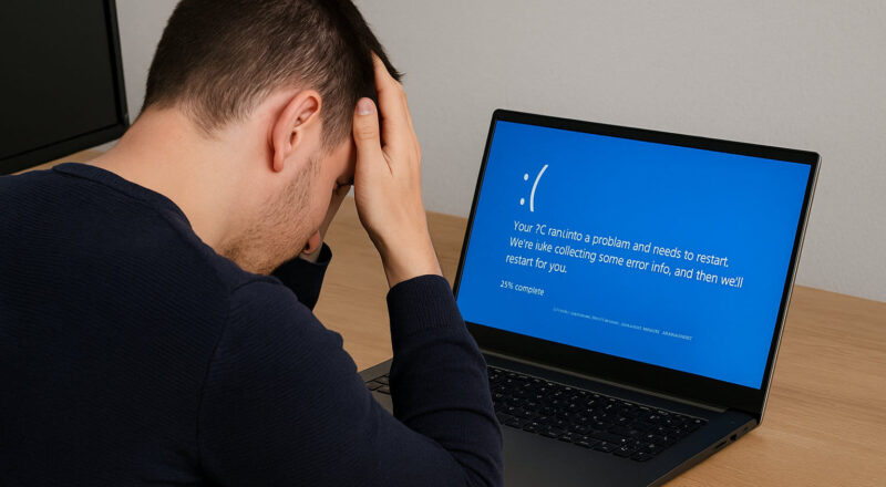 PC zeigt Bluescreen – typische Symptome für Abstürze unter Windows