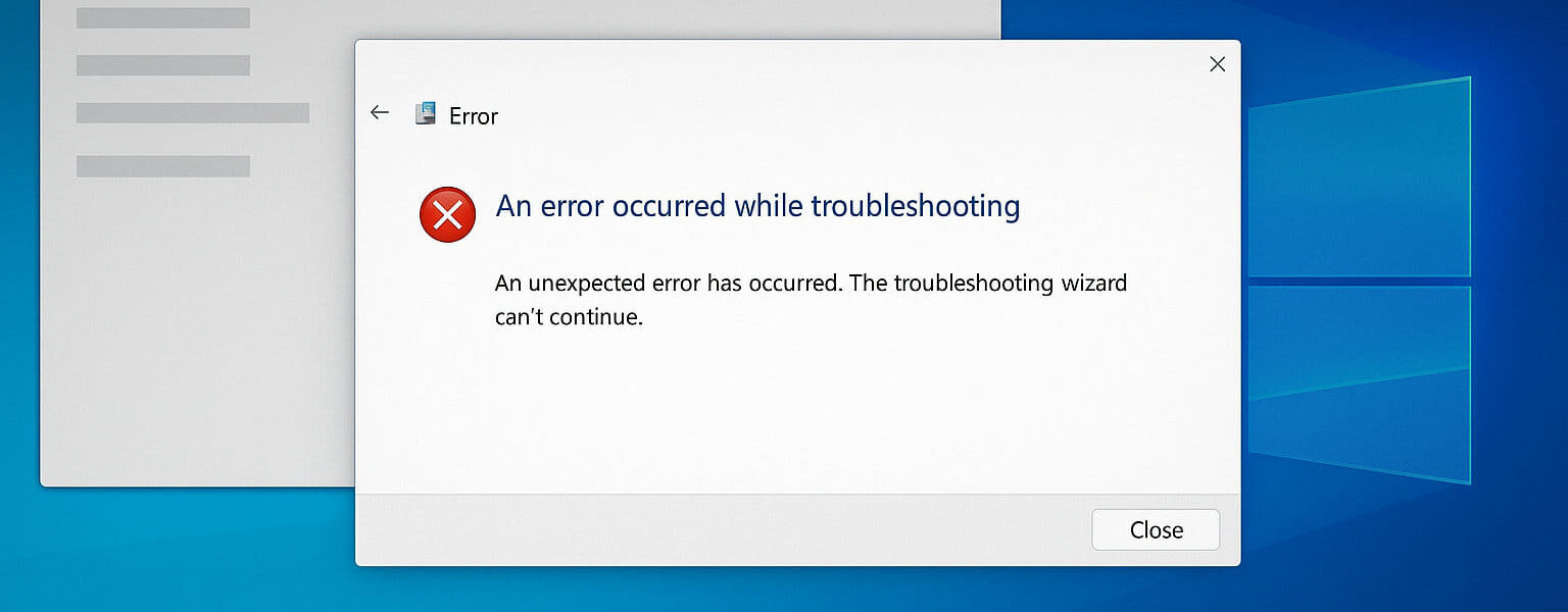Windows-Fehlerdialog als Beispiel zur Bedeutung des Fehlercodes 0x80070643