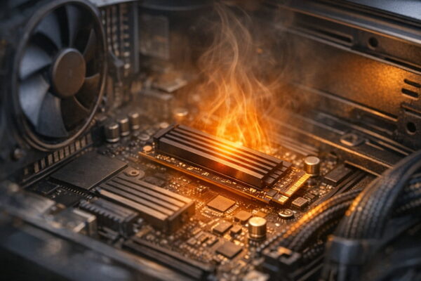 Überhitzte SSD im PC-Gehäuse kann durch Drosselung langsamer werden