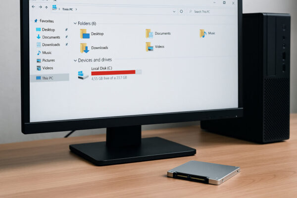 Fast volle SSD mit kaum freiem Speicherplatz im Windows-Explorer