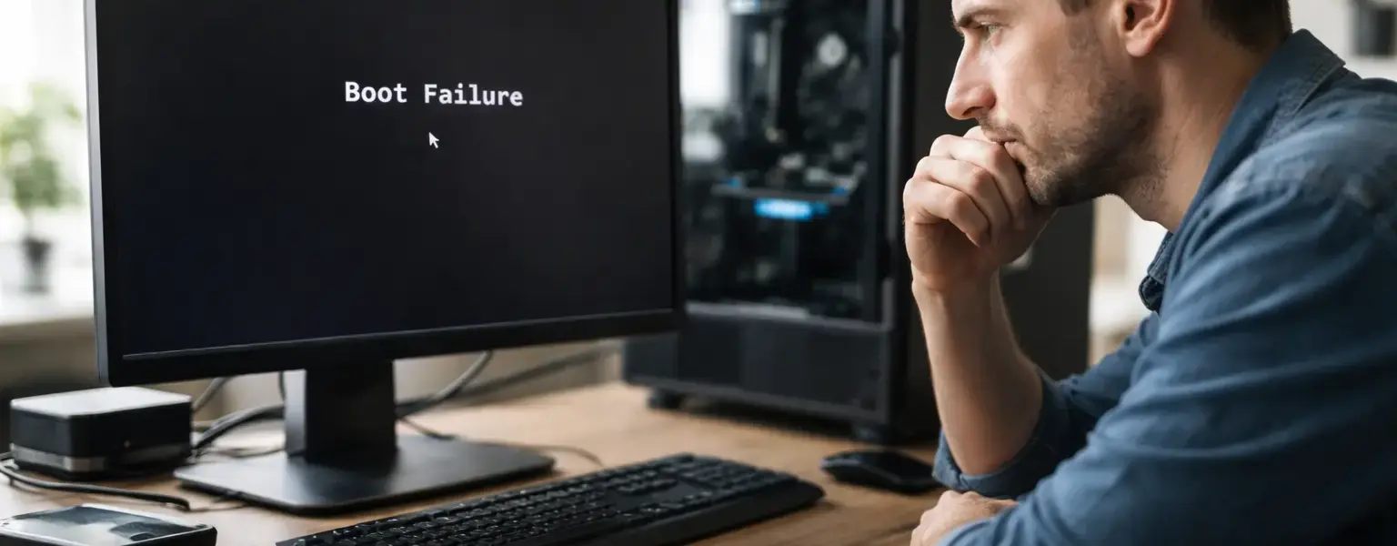 PC zeigt Boot-Fehler beim Start – Nutzer analysiert Systemproblem