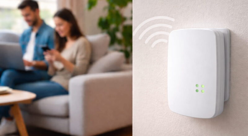 WLAN-Repeater verstärkt das Funksignal im Wohnraum